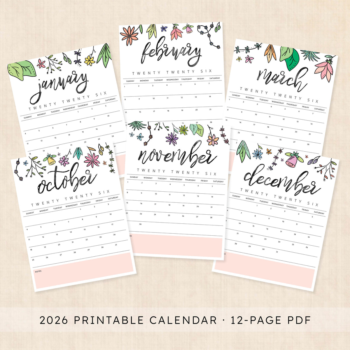 Printable 2026 Calendar