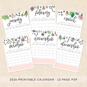 Printable 2026 Calendar