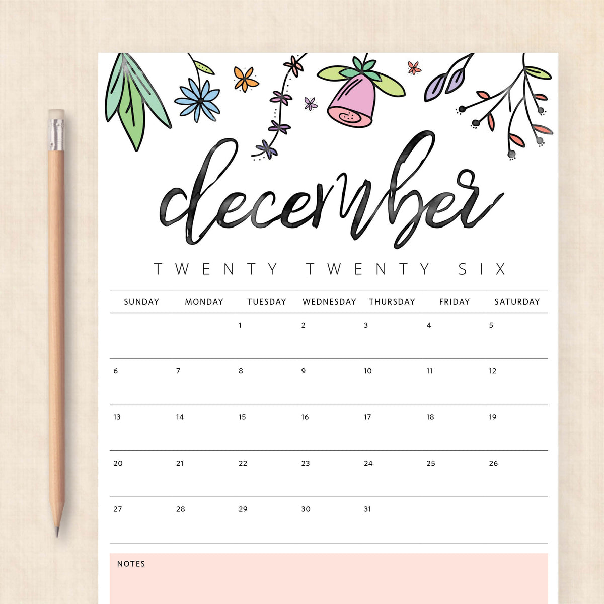 Printable 2026 Calendar