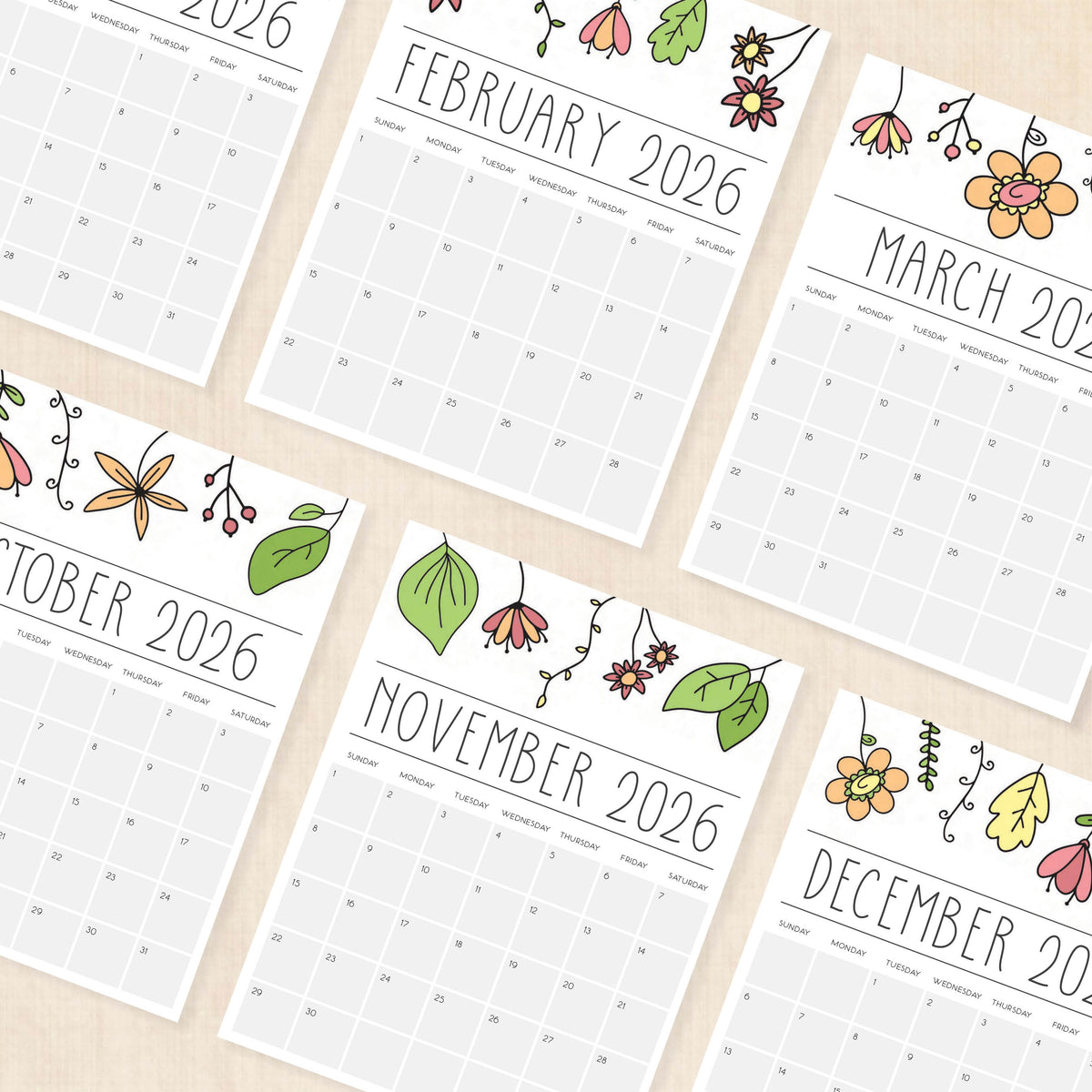 printable 2026 Calendar
