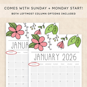 printable 2026 Calendar