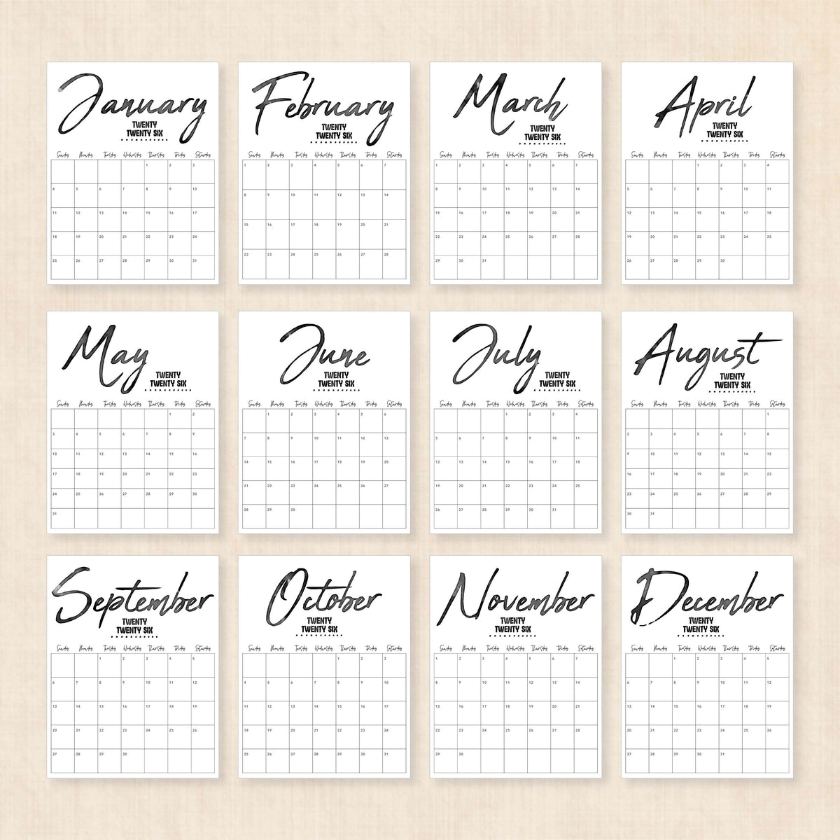 printable 2026 Calendar