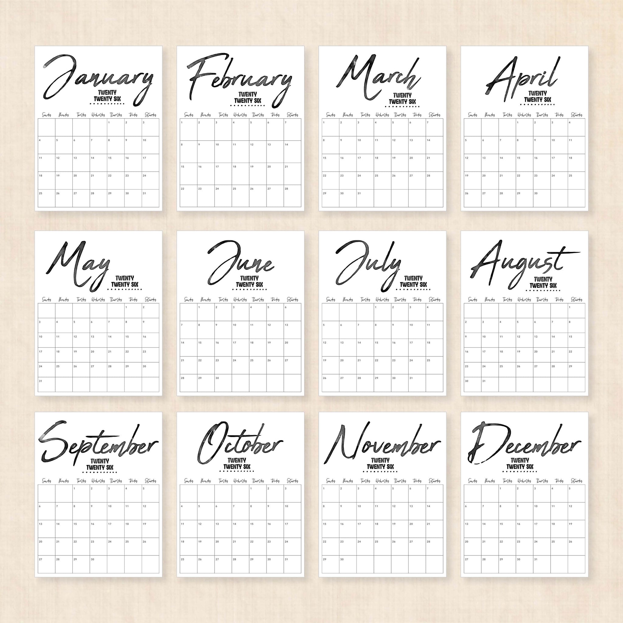 printable 2026 Calendar
