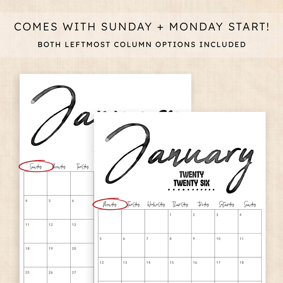 printable 2026 Calendar