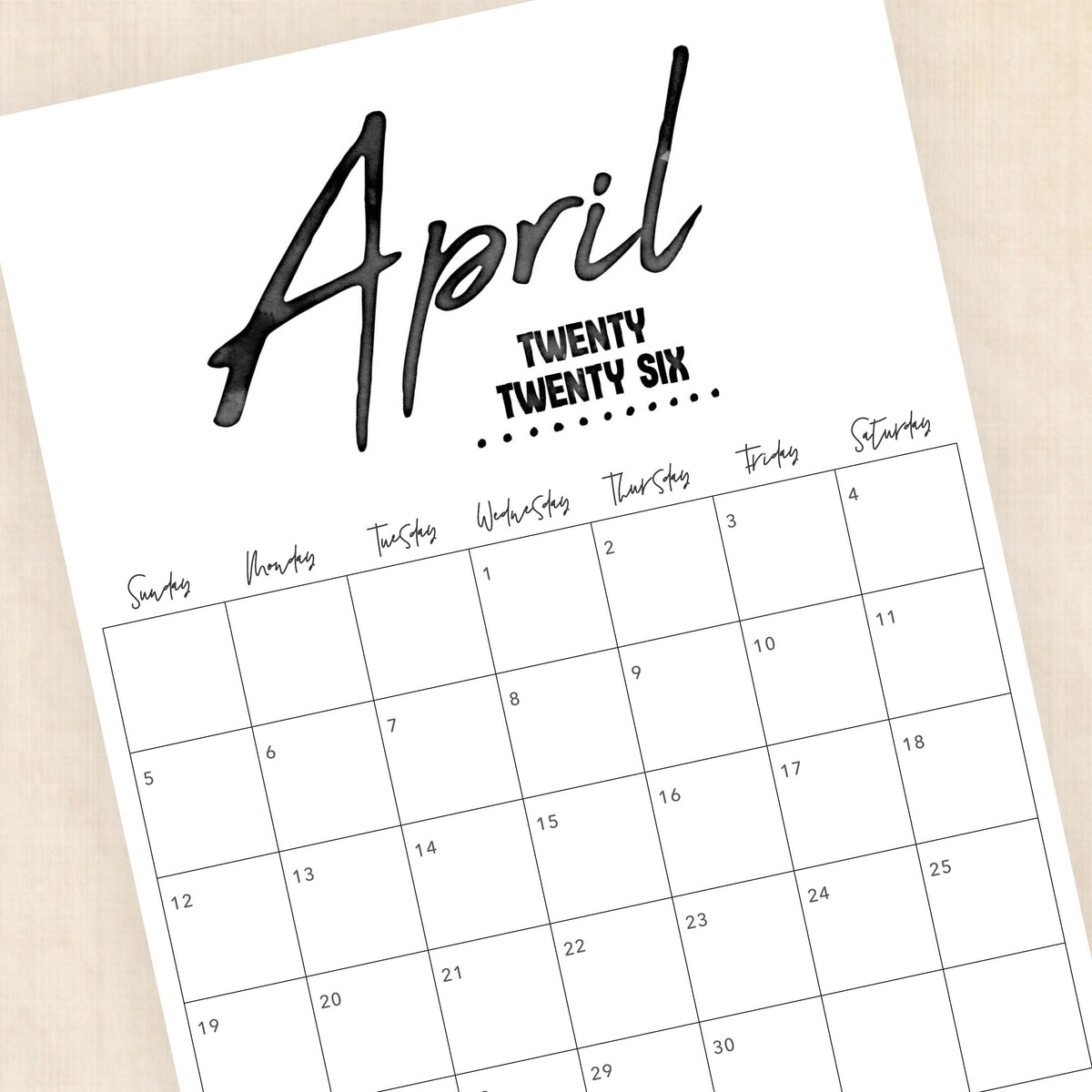 printable 2026 Calendar