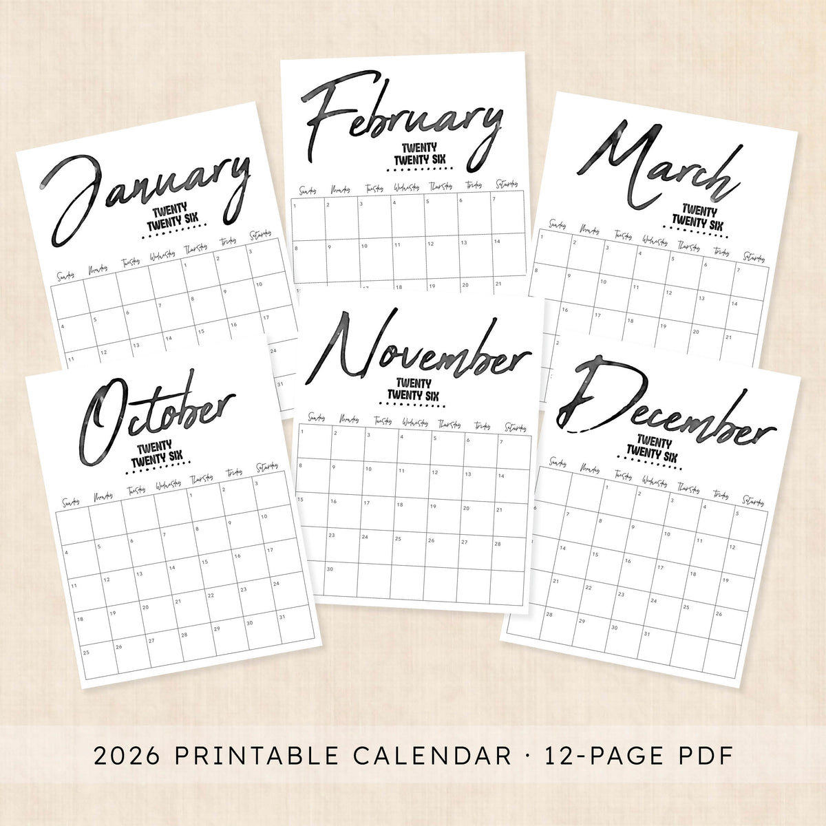 printable 2026 Calendar
