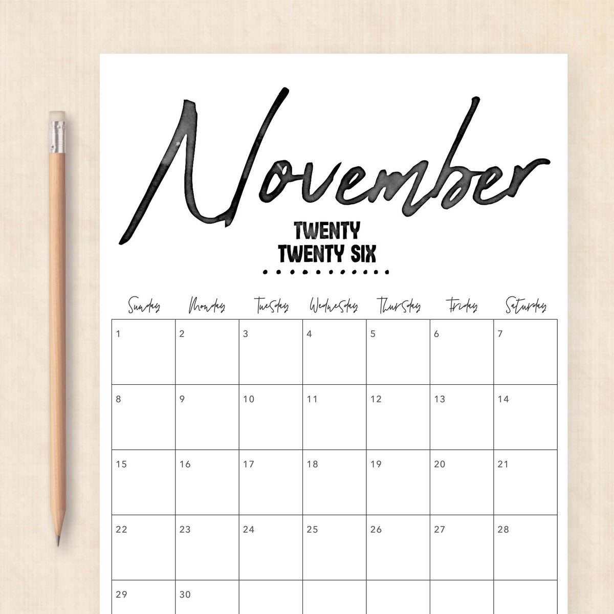 printable 2026 Calendar