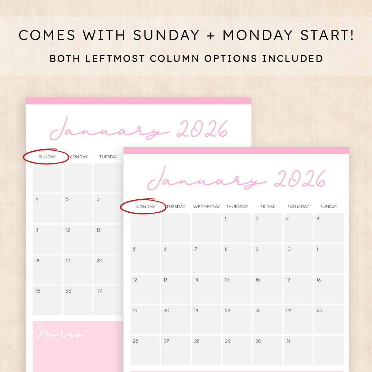 printable 2026 Calendar