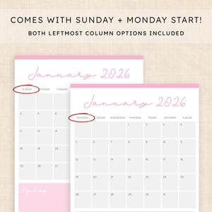 printable 2026 Calendar