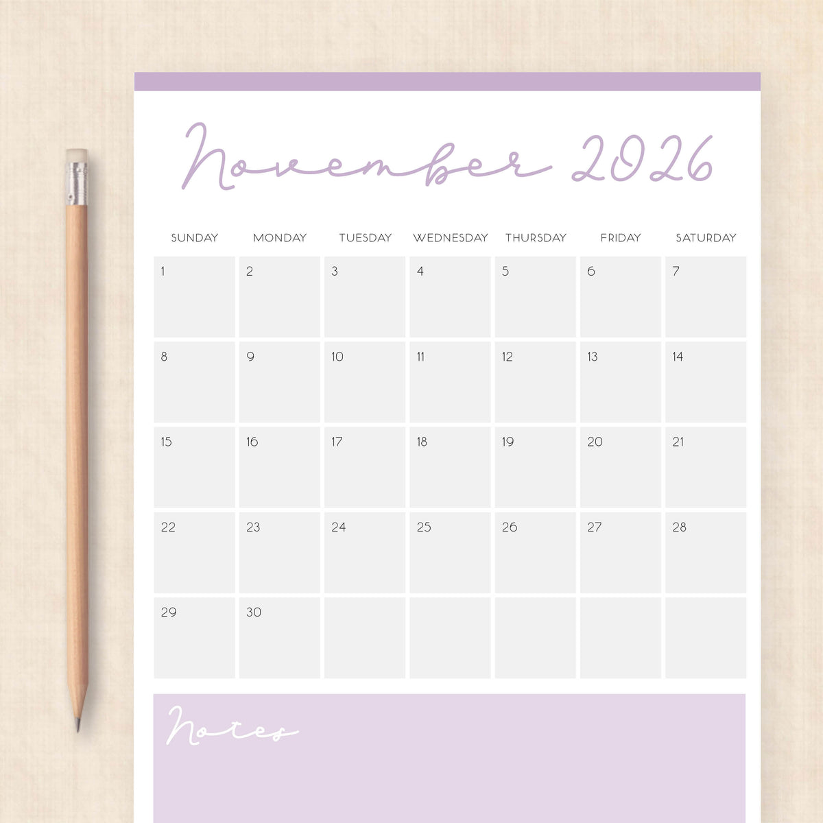 printable 2026 Calendar