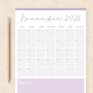 printable 2026 Calendar