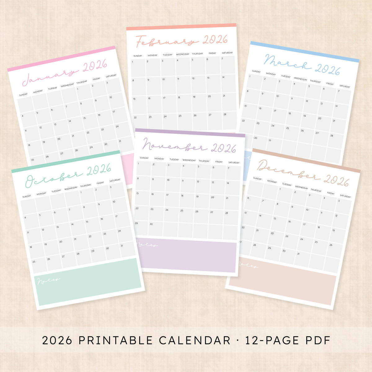 printable 2026 Calendar