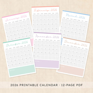 printable 2026 Calendar