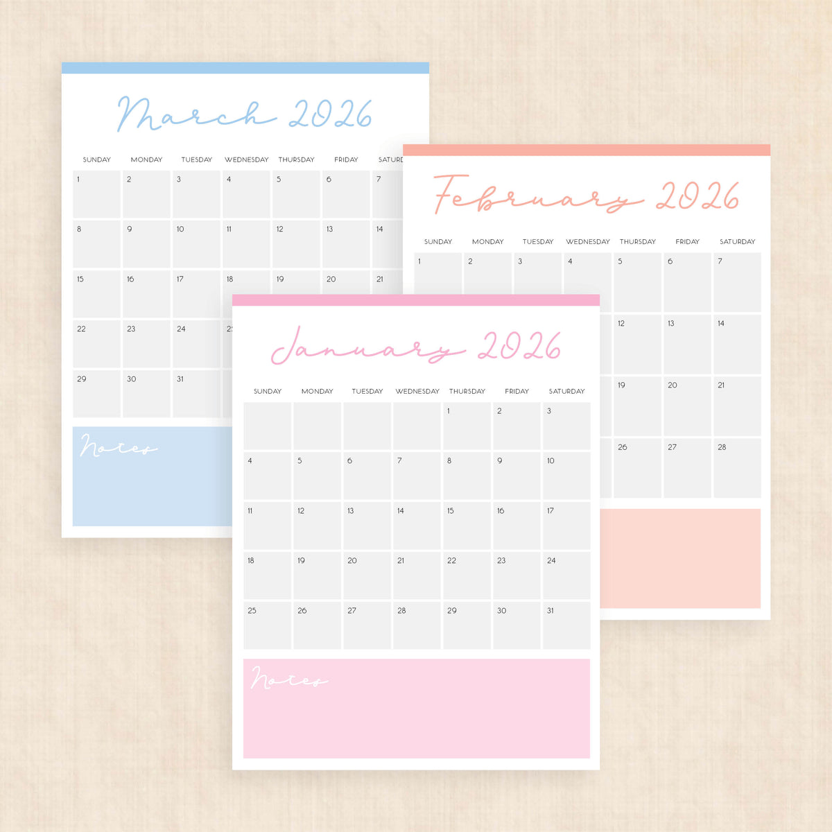 printable 2026 Calendar