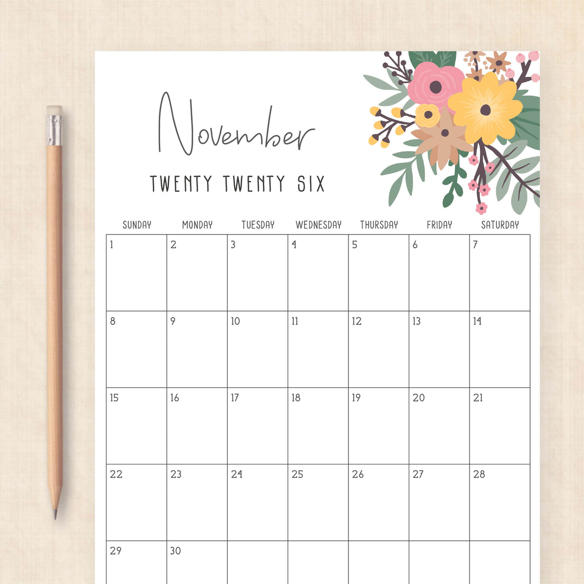 printable 2026 Calendar