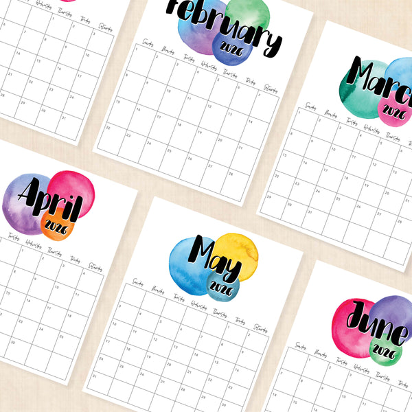 printable 2026 calendar