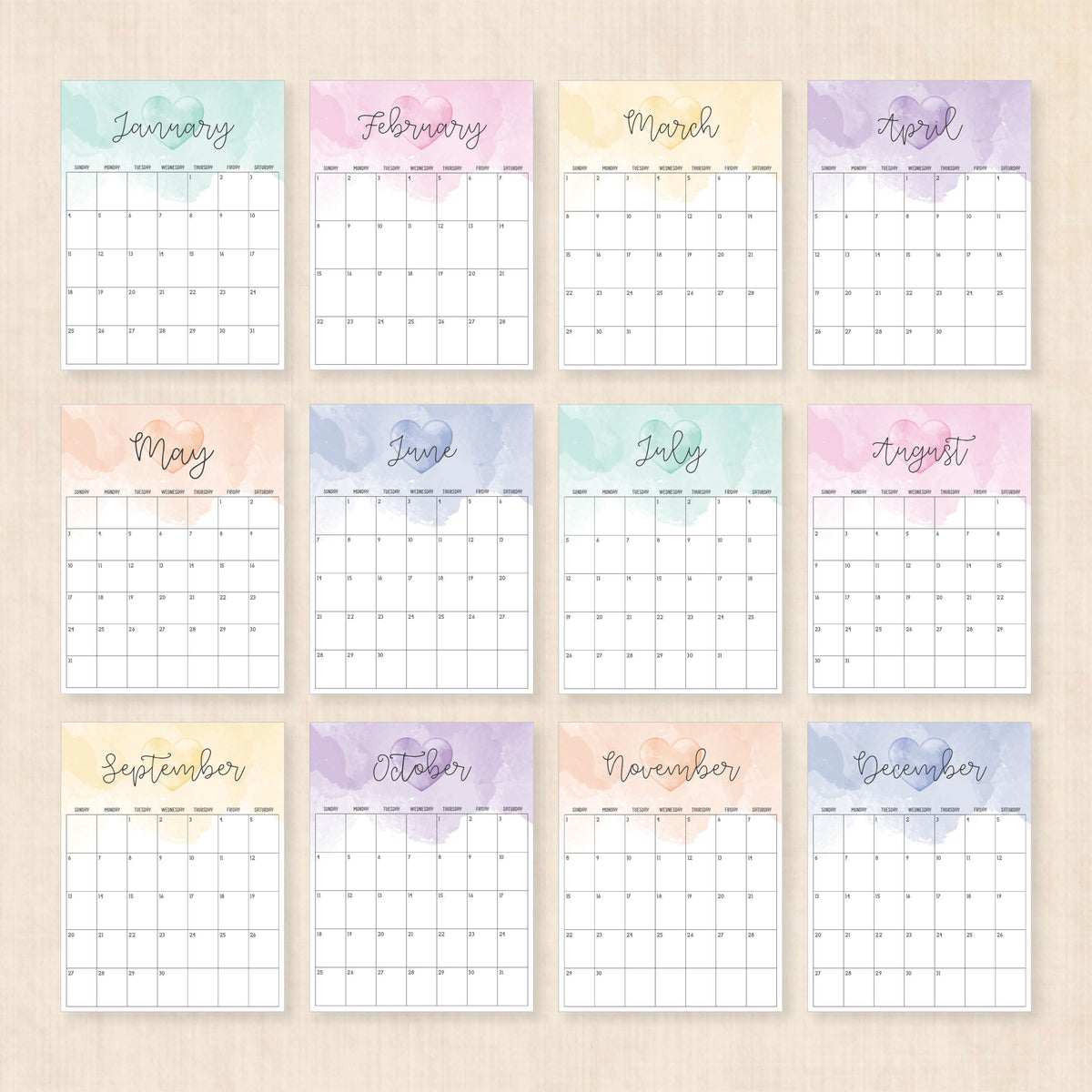 printable 2026 calendar