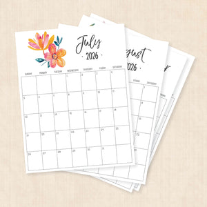 printable 2026 calendar