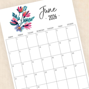 printable 2026 calendar