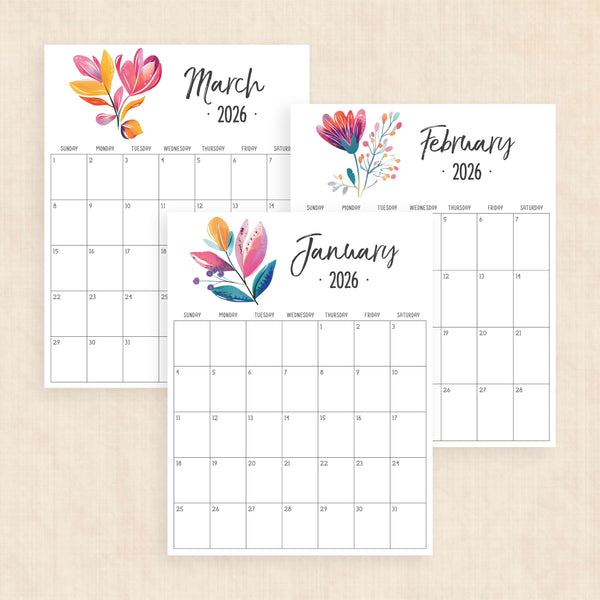printable 2026 calendar