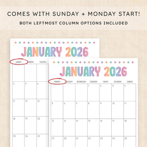printable 2026 Calendar