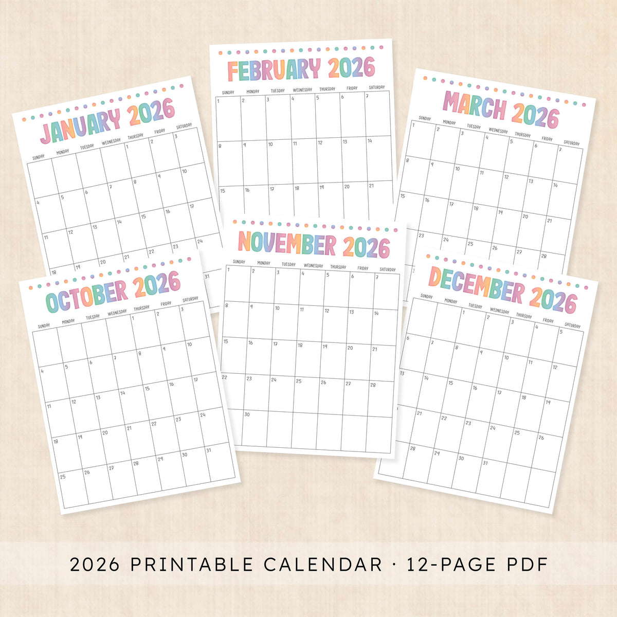 printable 2026 Calendar
