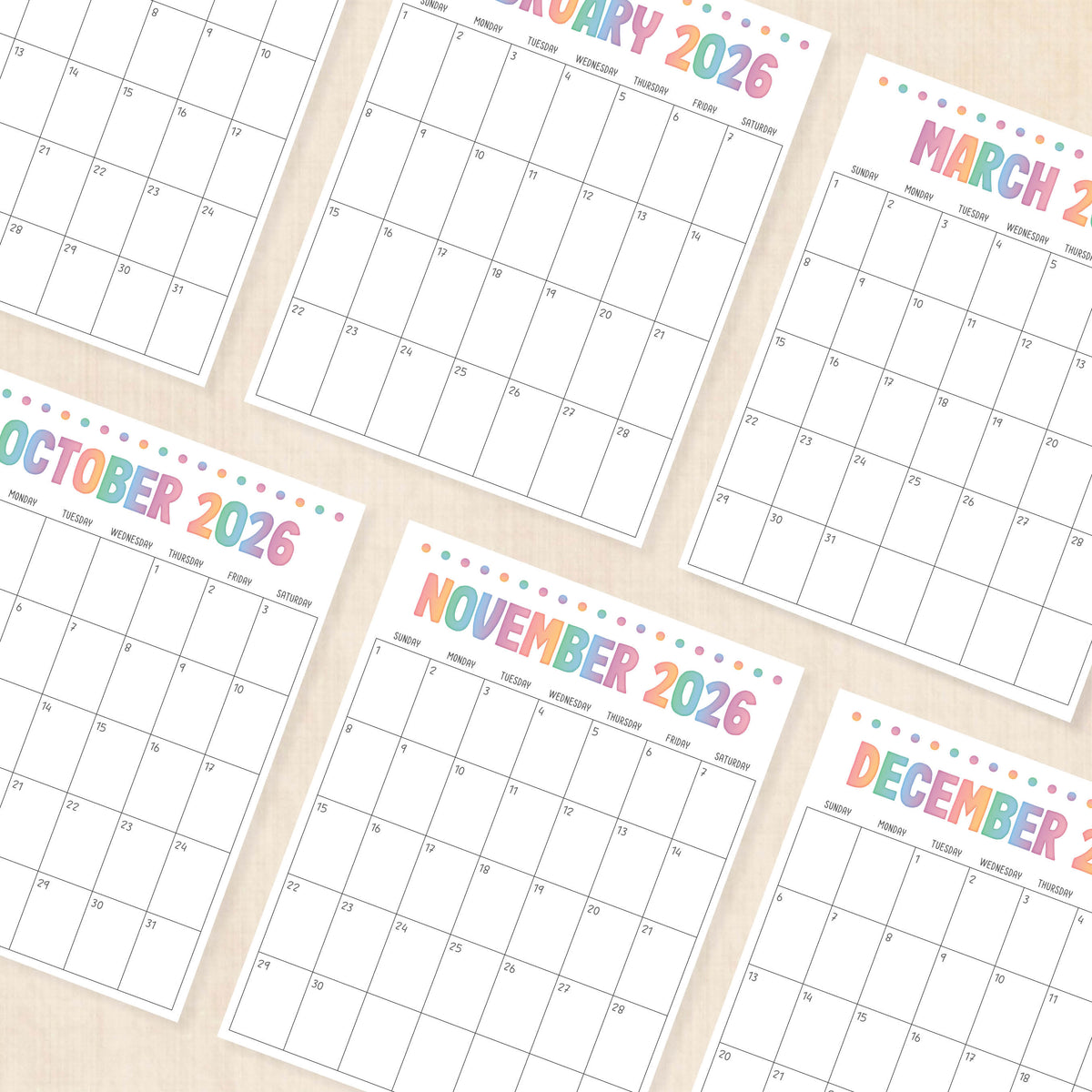 printable 2026 Calendar