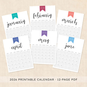 printable 2026 Calendar