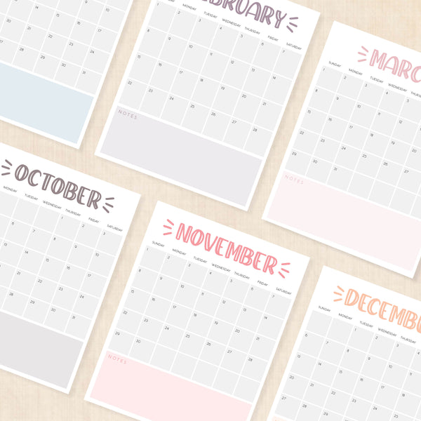 printable 2026 calendar