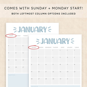 printable 2026 calendar