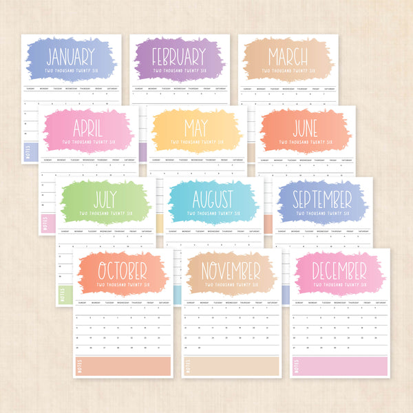 printable 2026 calendar