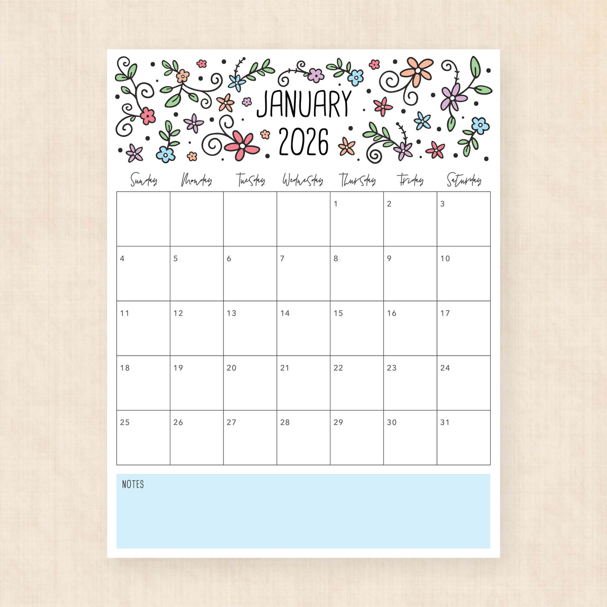 2026 Calendar