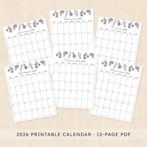 printable 2026 calendar
