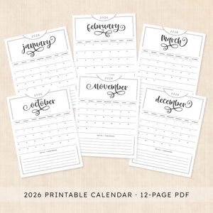 2026 Calendar