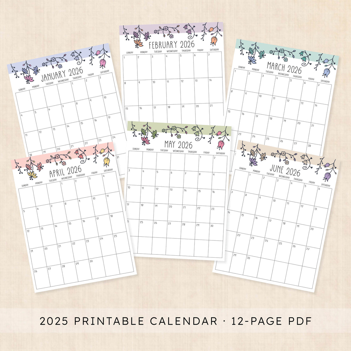 printable 2026 calendar