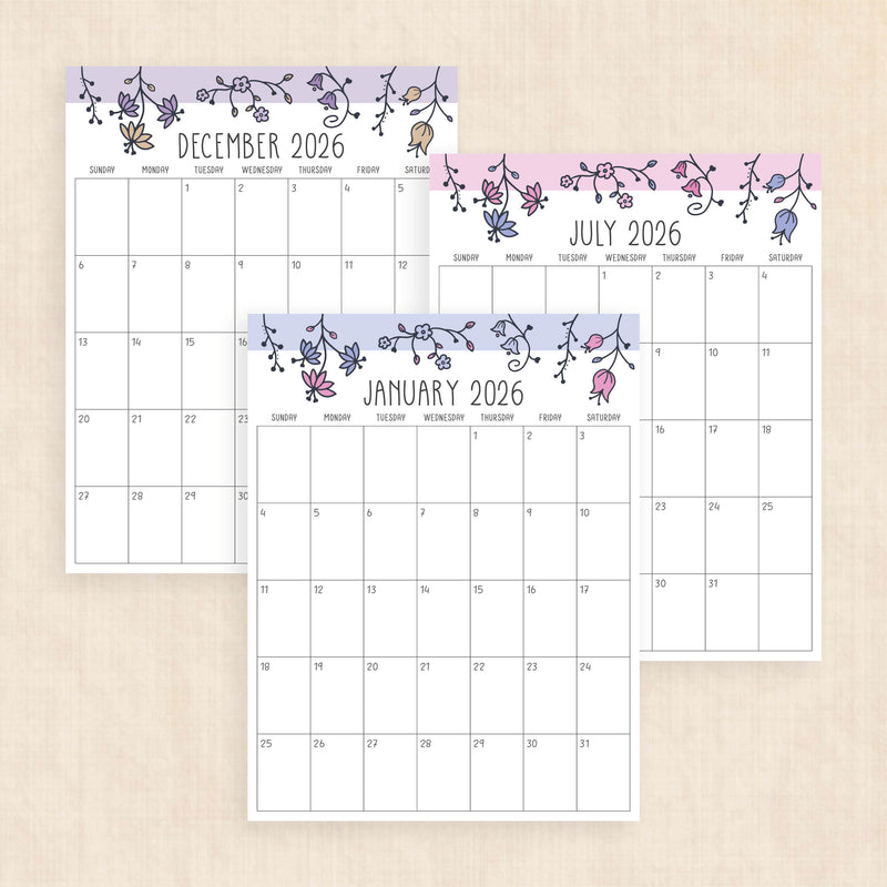 printable 2026 calendar