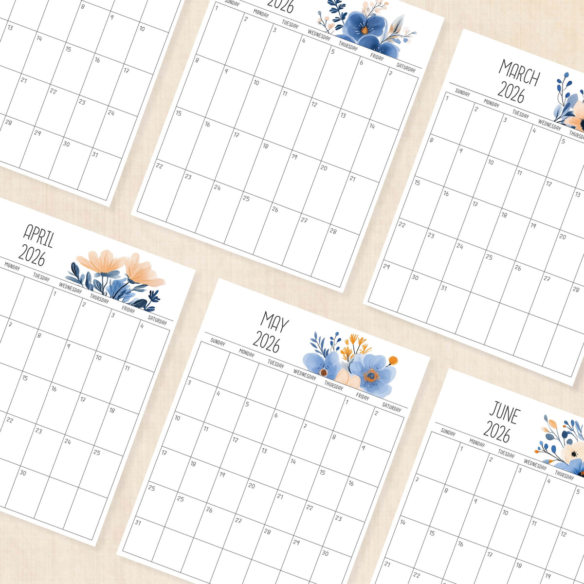 printable 2026 calendar