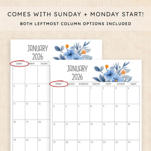 printable 2026 calendar