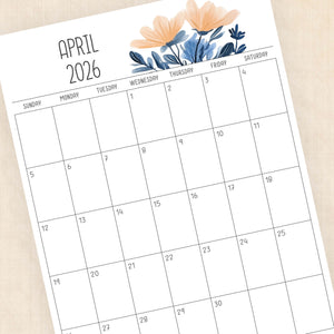 printable 2026 calendar