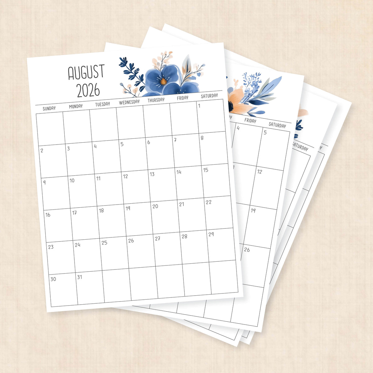 printable 2026 calendar