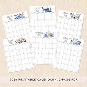 printable 2026 calendar