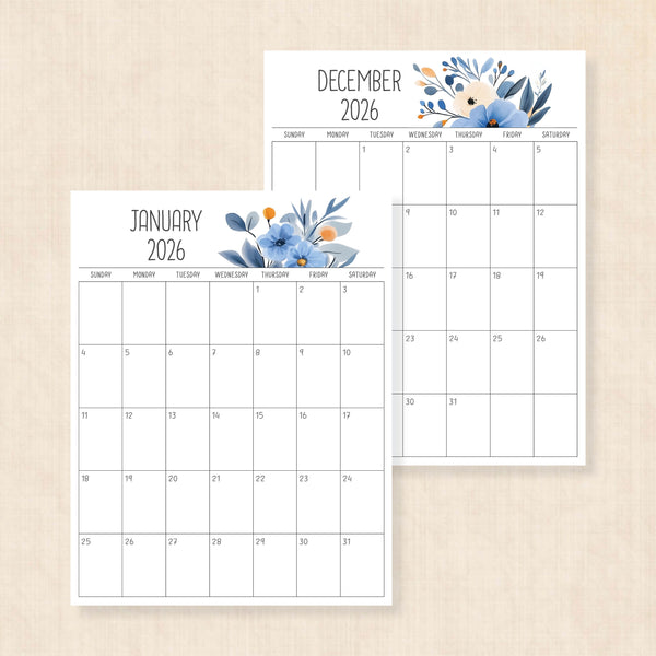 printable 2026 calendar