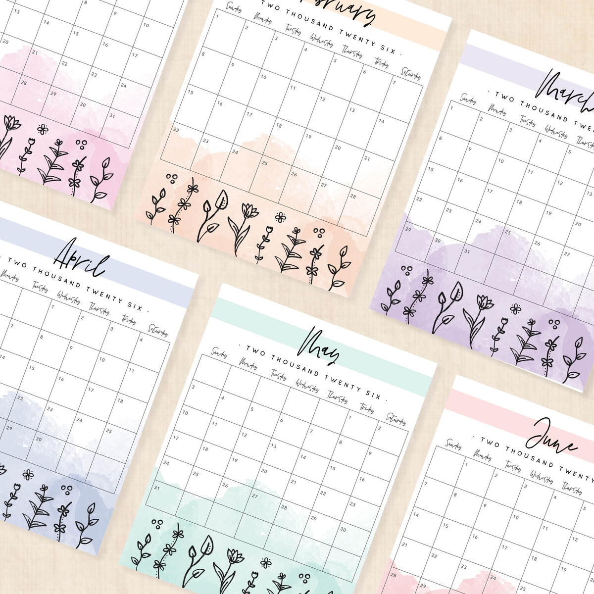 printable 2026 calendar