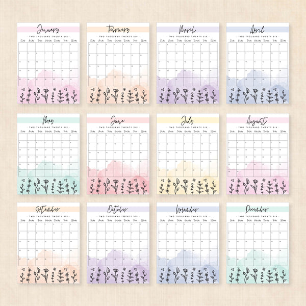 printable 2026 calendar