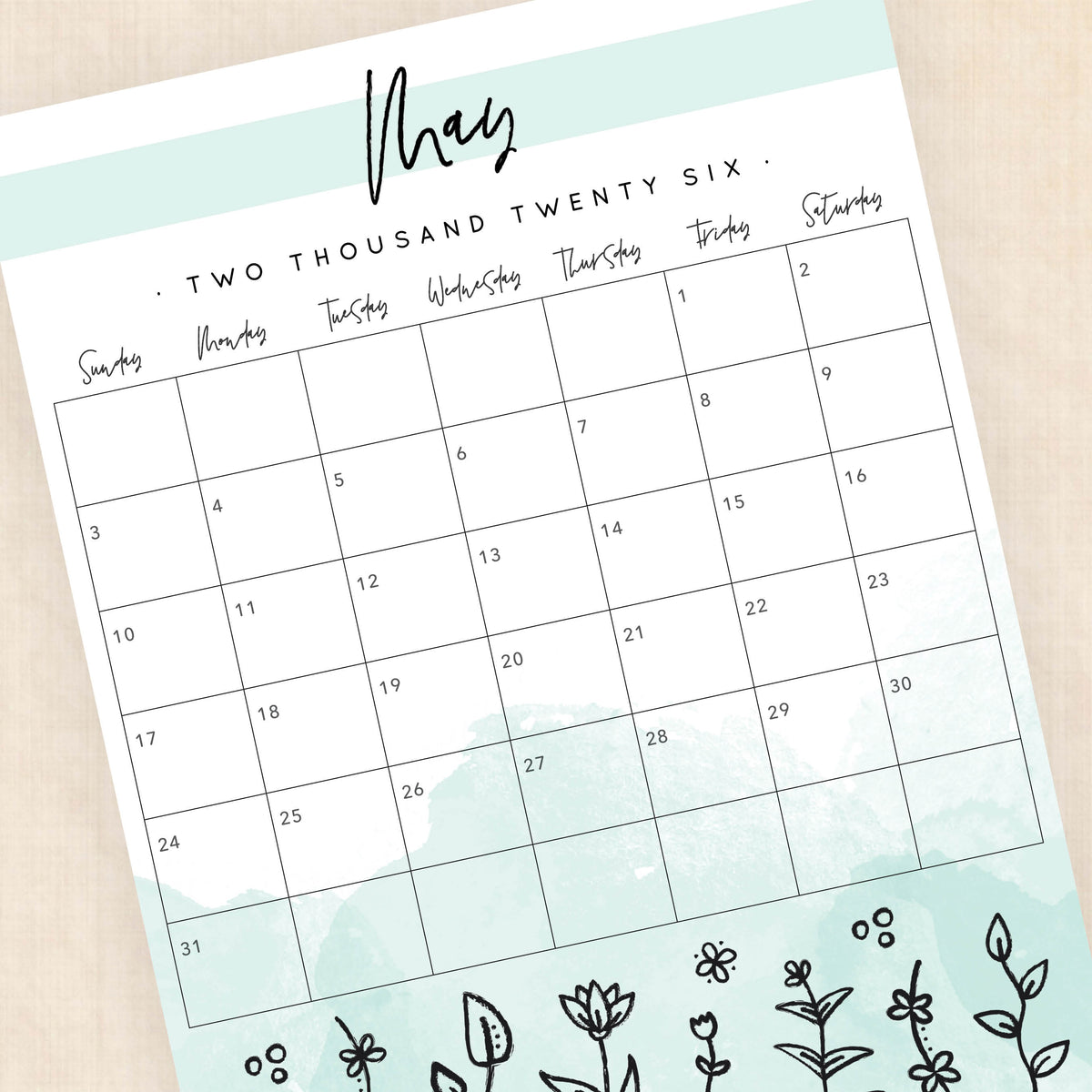 printable 2026 calendar