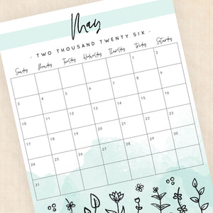 printable 2026 calendar