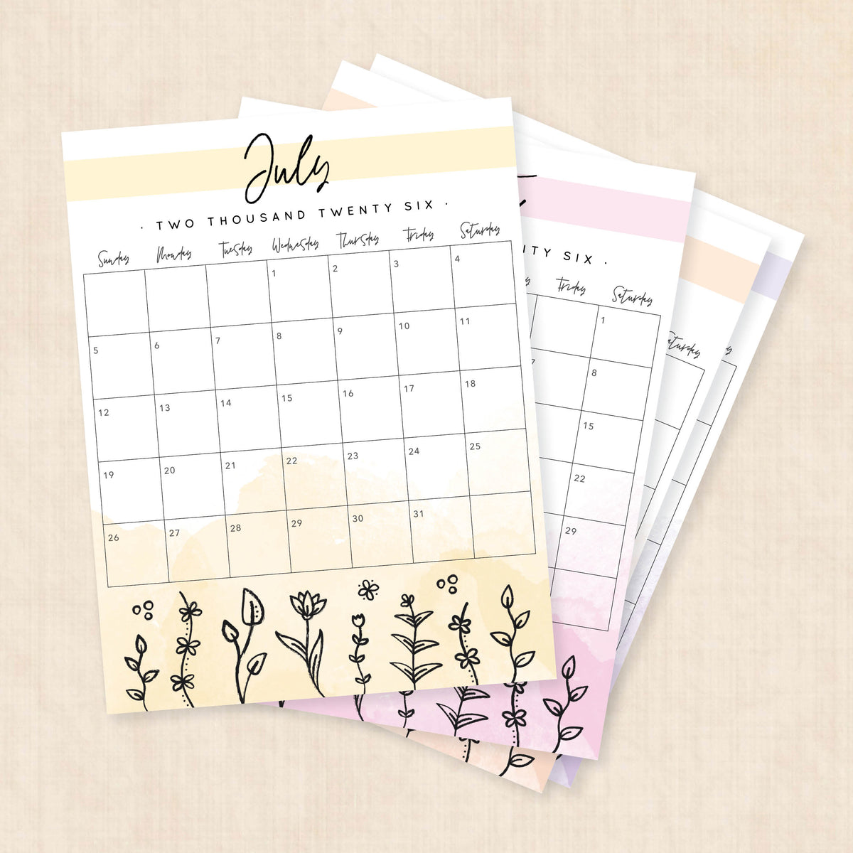 printable 2026 calendar
