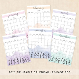 printable 2026 calendar