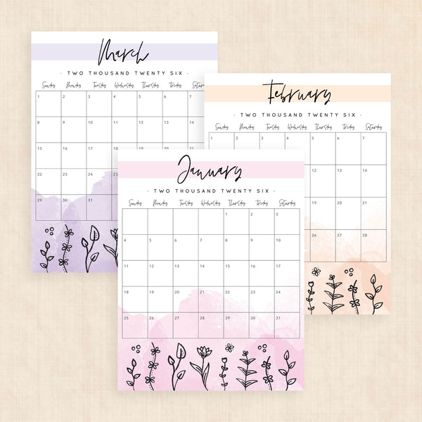 printable 2026 calendar