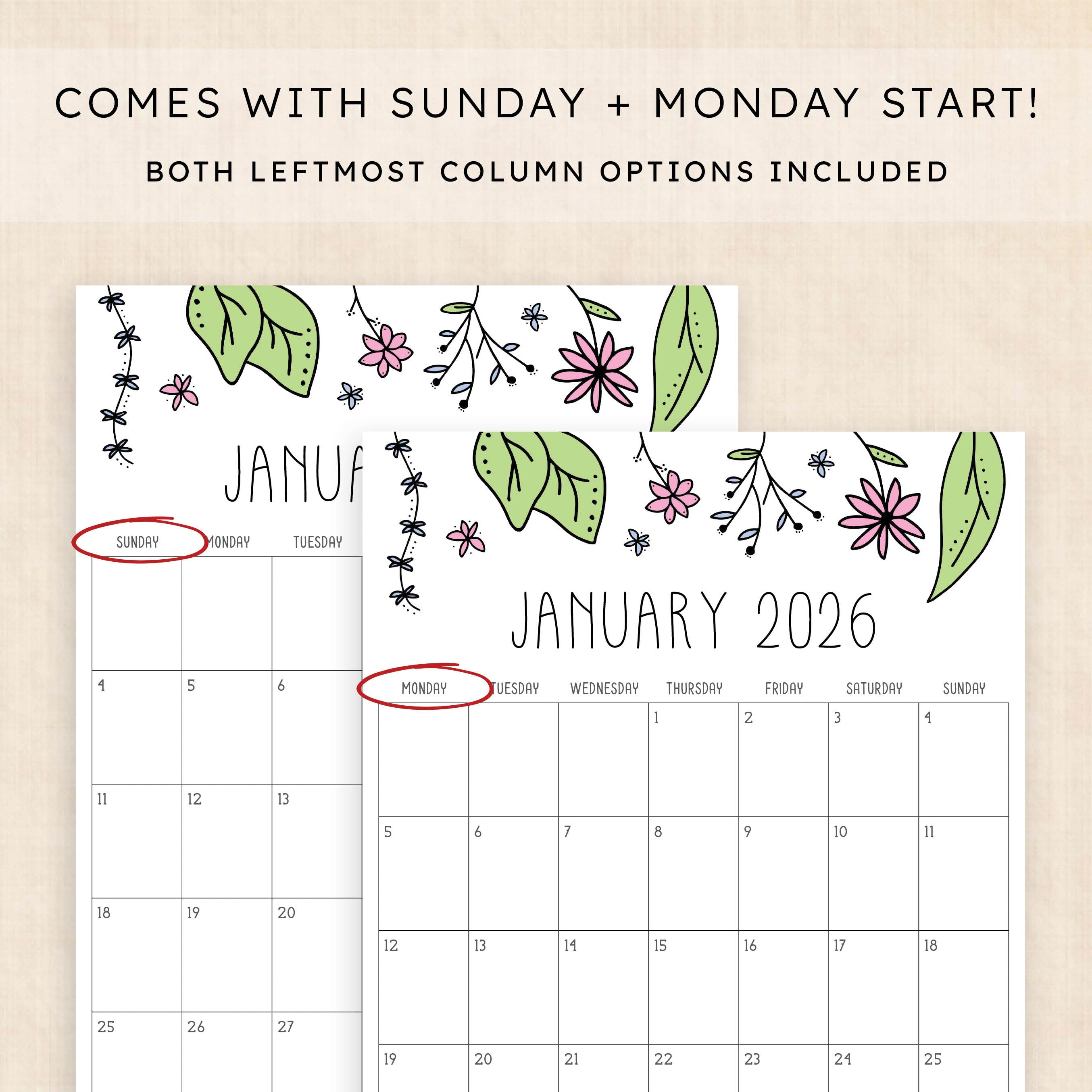 2026 Calendar · Tidy Plans 2026-calendar-tidy-plans